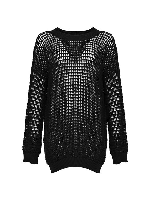 Maglia Scarlett over in lana a rete Nero Liviana Conti | F5WA38Y69-0